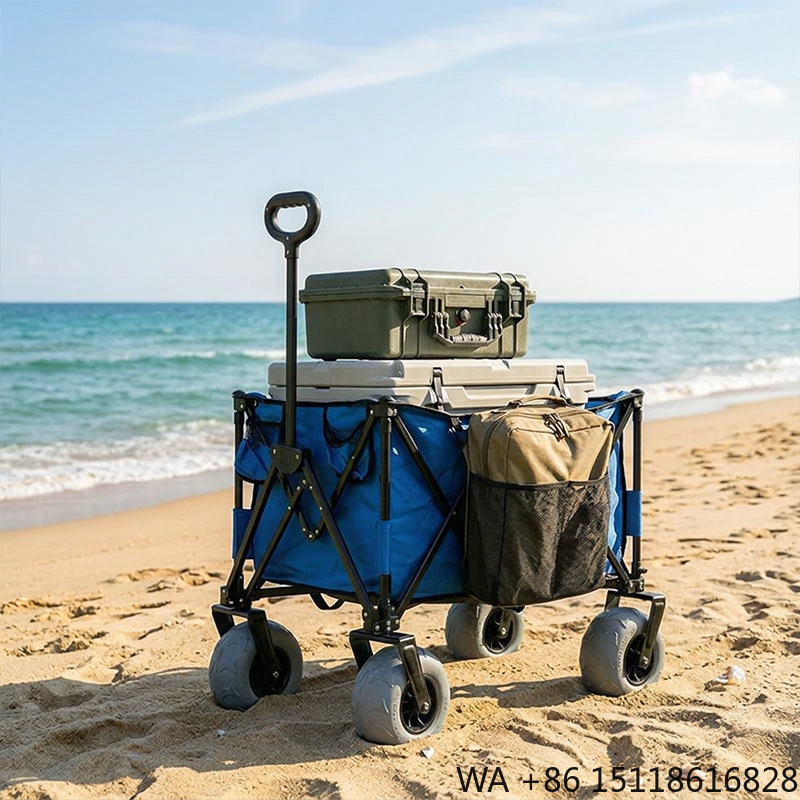 Outdoor Camping Furniture - Складная металлическая пляжная тележка с быстросъемными