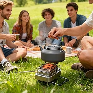 Outdoor Camping Burner - Портативный 2-в-1 кемпинговый обогреватель и плита,
