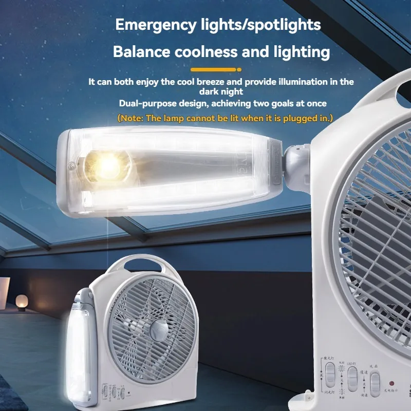 Outdoor Camping Fan - Портативный 10-дюймовый энергосберегающий электрический вентилятор для
