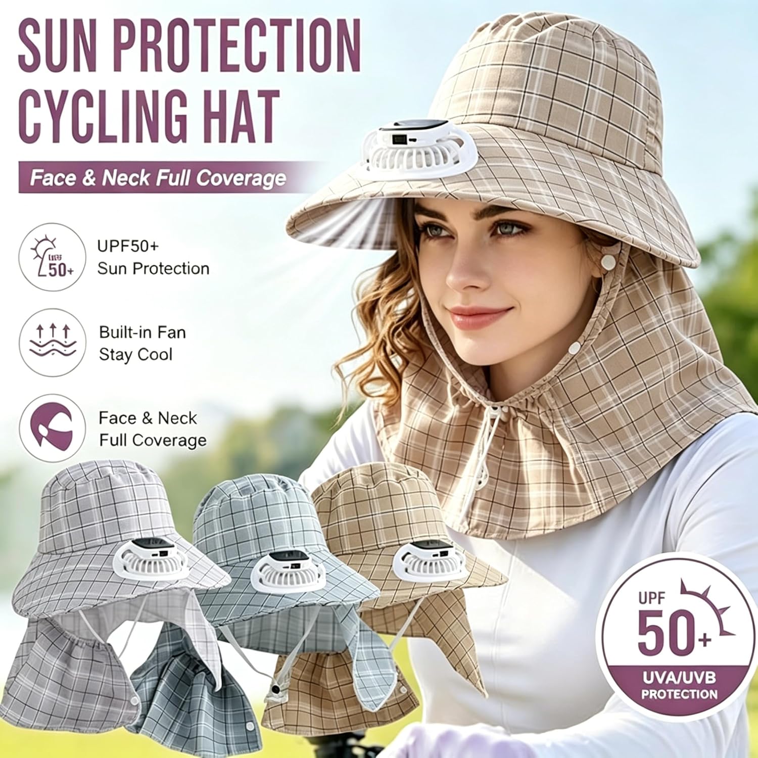 Outdoor Camping Fan - 1 шт. Солнечная шляпа-вентилятор с USB-зарядкой