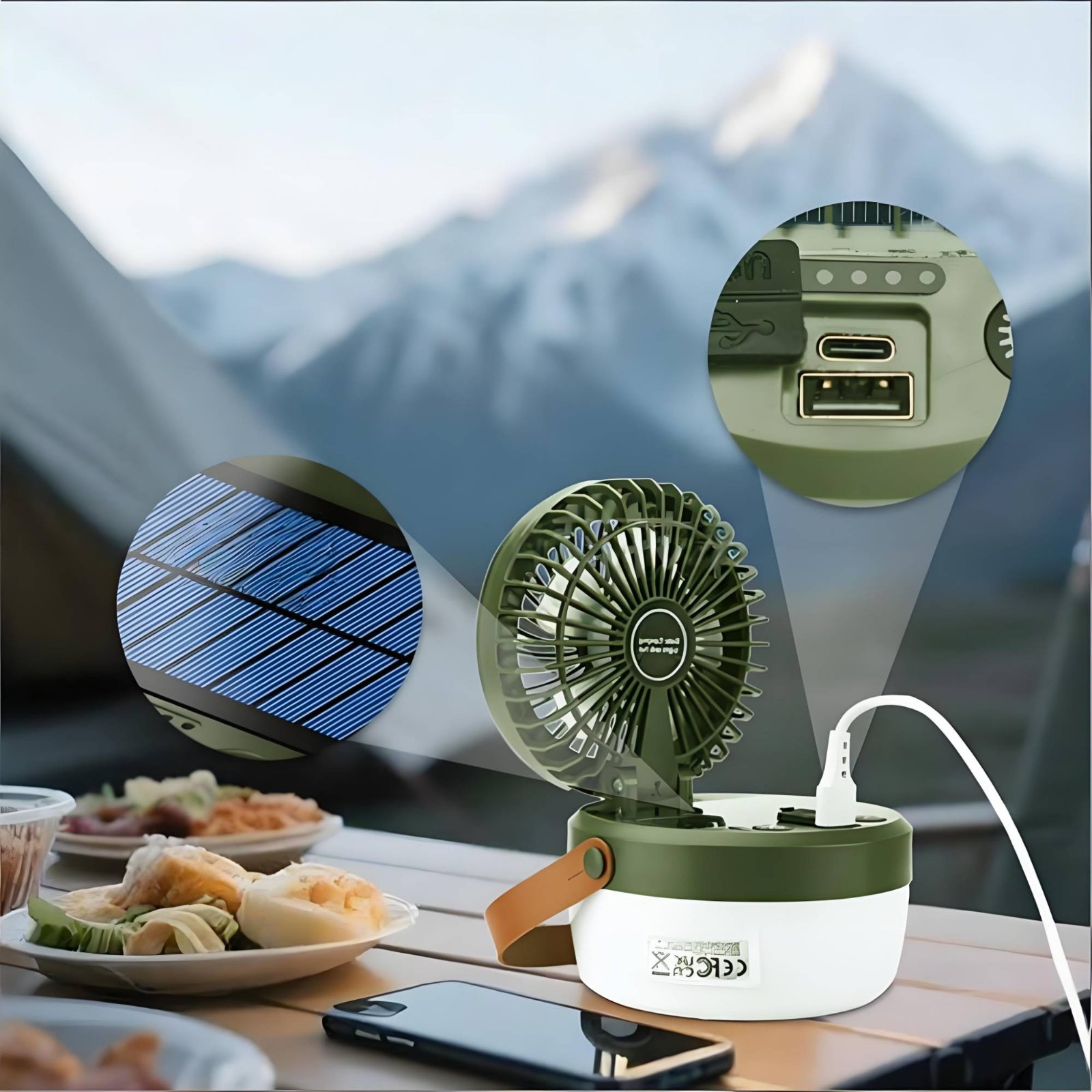 Солнечный кемпинговый вентилят – обзор и цена Outdoor Camping Fan
