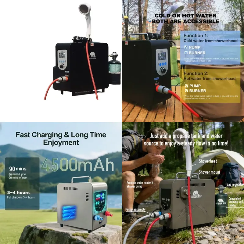 Портативный душ для кемпинга с – обзор и цена Outdoor Camping Water Heater