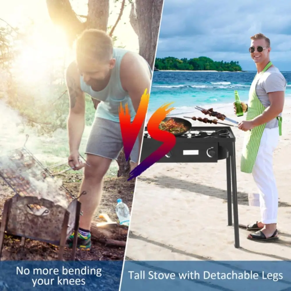 Портативная 3-конфорочная газо – обзор и цена Outdoor Camping Burner
